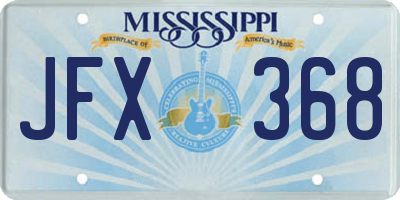MS license plate JFX368
