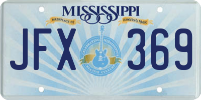 MS license plate JFX369