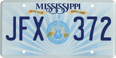 MS license plate JFX372