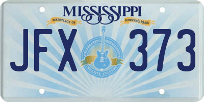 MS license plate JFX373