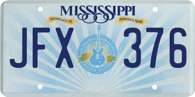 MS license plate JFX376