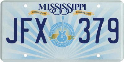 MS license plate JFX379