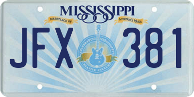 MS license plate JFX381