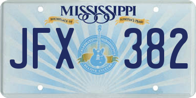 MS license plate JFX382