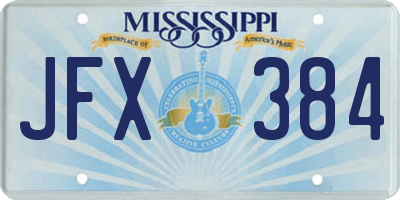 MS license plate JFX384