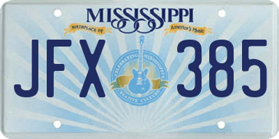 MS license plate JFX385