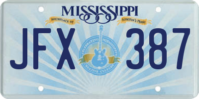 MS license plate JFX387