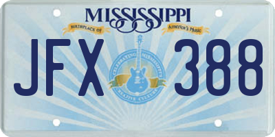 MS license plate JFX388