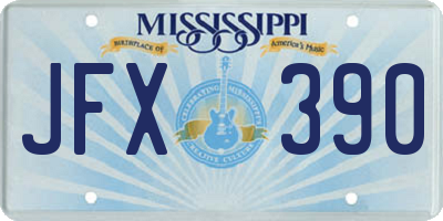 MS license plate JFX390