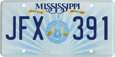 MS license plate JFX391