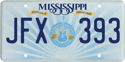 MS license plate JFX393