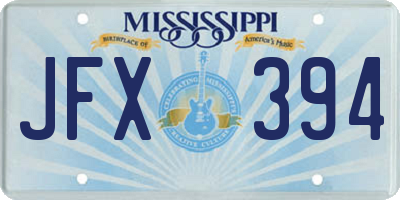 MS license plate JFX394
