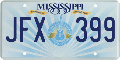 MS license plate JFX399