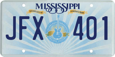 MS license plate JFX401