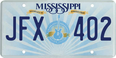MS license plate JFX402