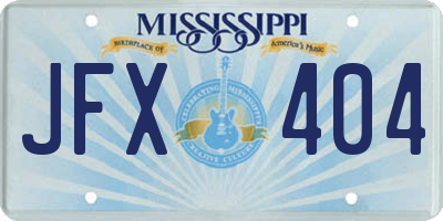 MS license plate JFX404