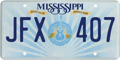 MS license plate JFX407