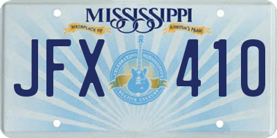 MS license plate JFX410