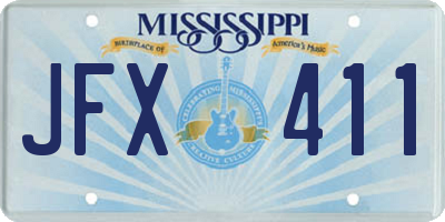 MS license plate JFX411