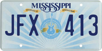 MS license plate JFX413