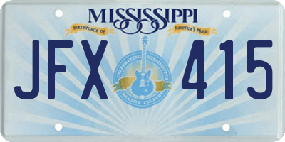 MS license plate JFX415