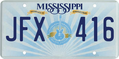MS license plate JFX416