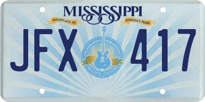 MS license plate JFX417