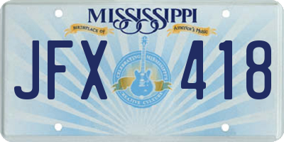 MS license plate JFX418