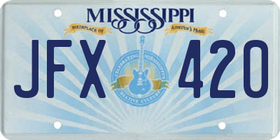 MS license plate JFX420
