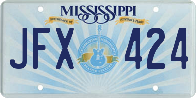 MS license plate JFX424