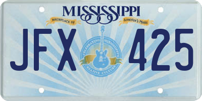 MS license plate JFX425
