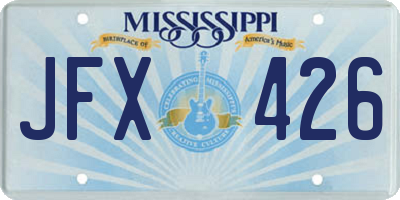 MS license plate JFX426
