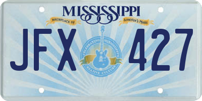 MS license plate JFX427
