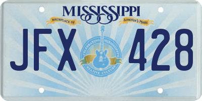 MS license plate JFX428