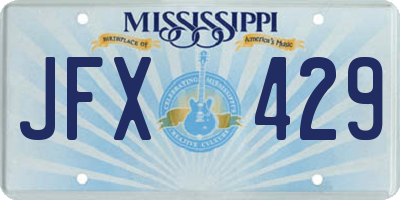 MS license plate JFX429