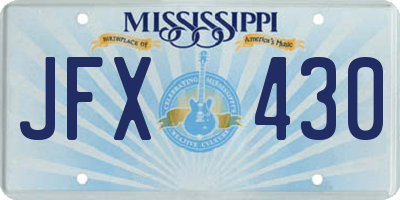 MS license plate JFX430