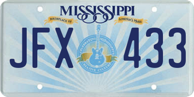 MS license plate JFX433