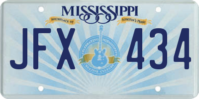 MS license plate JFX434
