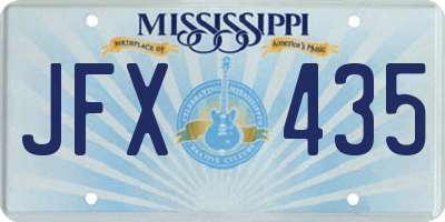 MS license plate JFX435