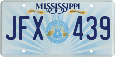 MS license plate JFX439