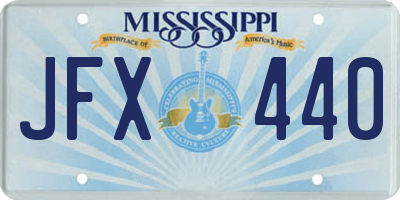 MS license plate JFX440