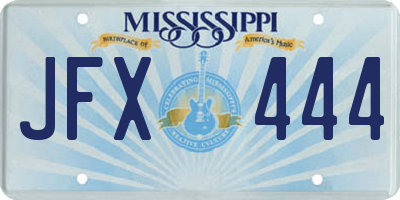 MS license plate JFX444
