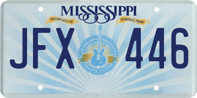 MS license plate JFX446
