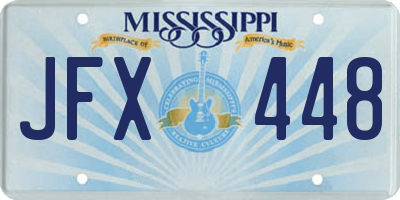 MS license plate JFX448