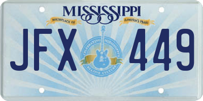 MS license plate JFX449
