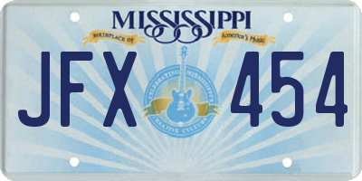 MS license plate JFX454
