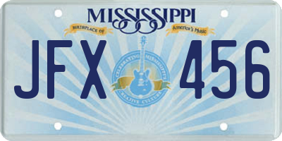 MS license plate JFX456