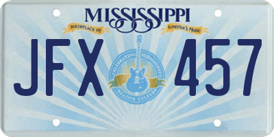 MS license plate JFX457