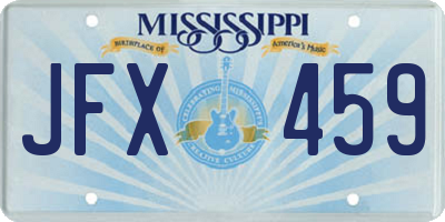 MS license plate JFX459