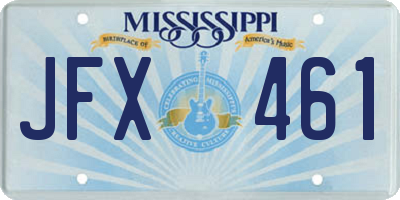 MS license plate JFX461